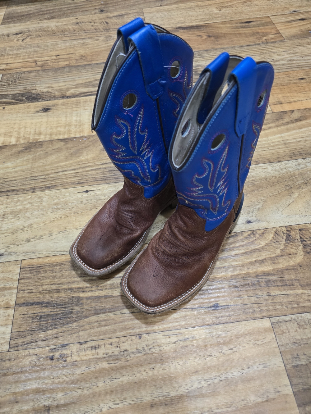 Cody James Brown Leather & Bright Blue Western Cowboy Boots